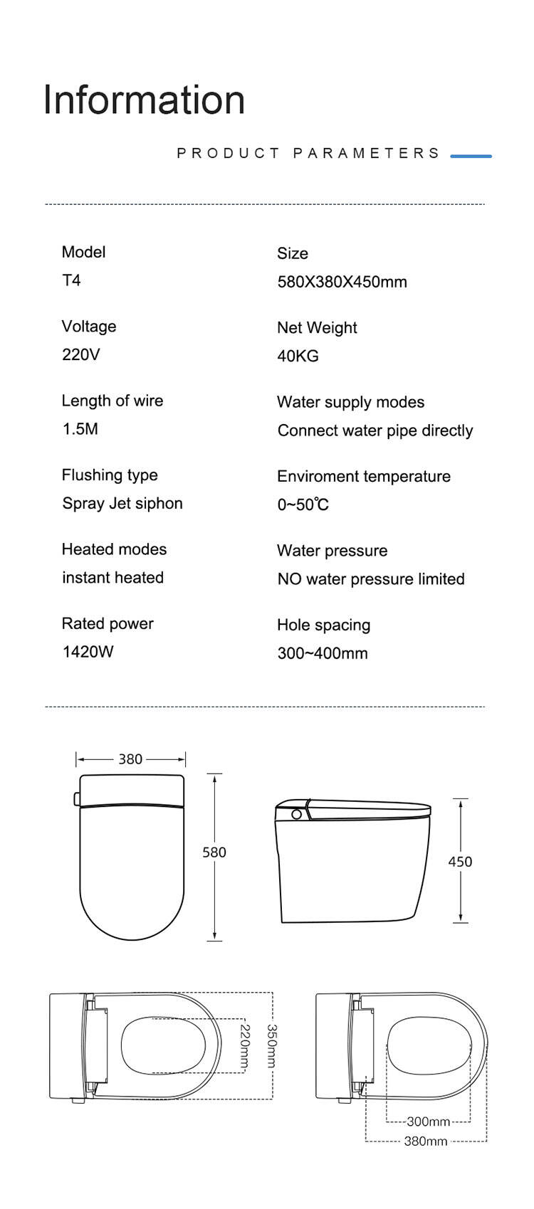 chaozhou Auto Sensor Intelligent Sanitary Ceramic washdown Inodoro Smart toilet for hotel purchasing factory