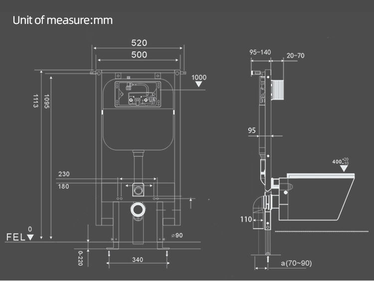 CE Watermark Europe Bathroom In-Wall Brass Valve Dual Flushing Water Tank Concealed Cistern Sanitary Ware for Wall Hung Toilet supplier