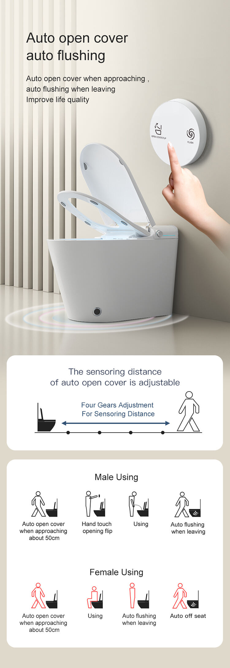 inteligente inodoro foshan electric smart intelligent auto washing bidet wc toilet details