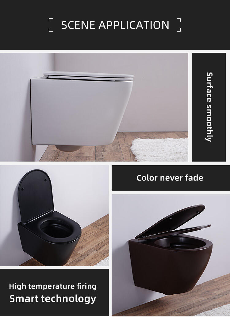 factory Rimless Wall Mounted Commode Bowl Seat Ceramic Wall Hung Inodoro Toilet in Glaze Grey factory