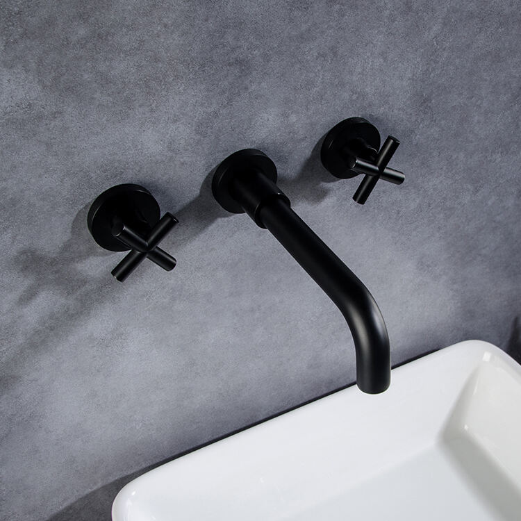 modern bathroom taps basin mixer mounted black concealed watermark faucet details