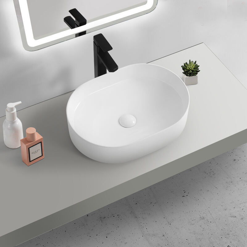 2022 Latest Design Marble Bathroom Sink White Round Cultured Marble Basin manufacture