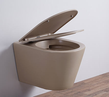 Matte khait bathroom sanitary ware ceramic wall hung toilet water space saving toilet manufacture