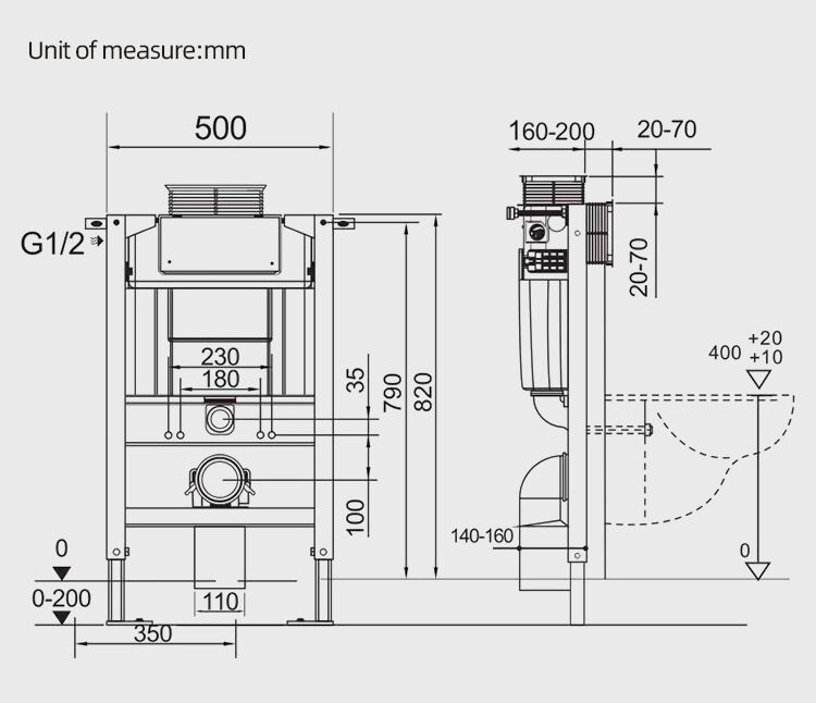 toilet tank dual flush concealed cistern for wall hung toilet and squatting pan supplier