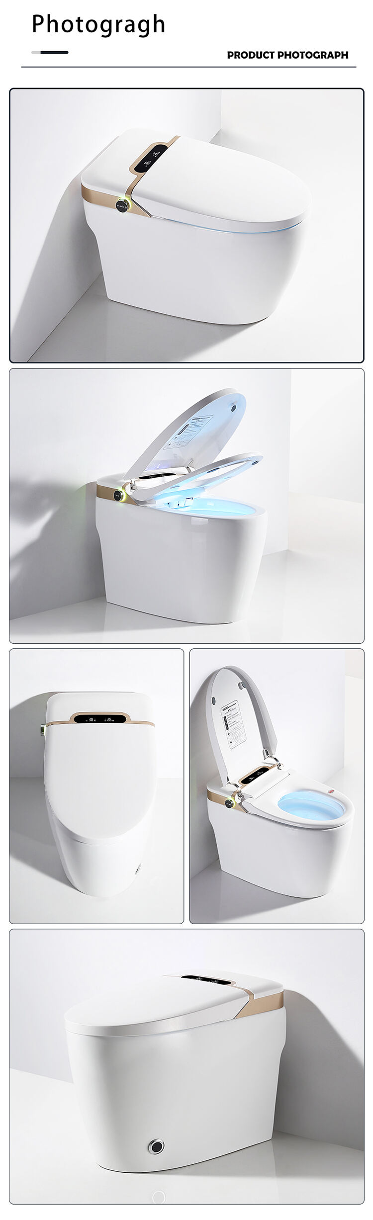 YJV9A Modern automatic bidet toilet electronic smart wc sanitary wares water closet seat toilet supplier