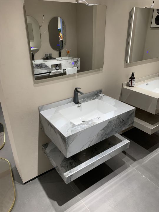 bathroom sintered stone marble vanity set for bathroom hotel villa apartment manufacture