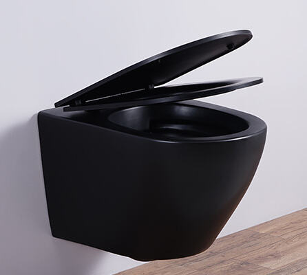 factory Watermark Rimless Water Saving Sanitary Ware Water Closet Seat Bowl Matte Black WC Ceramic Wall Hung Toilet manufacture