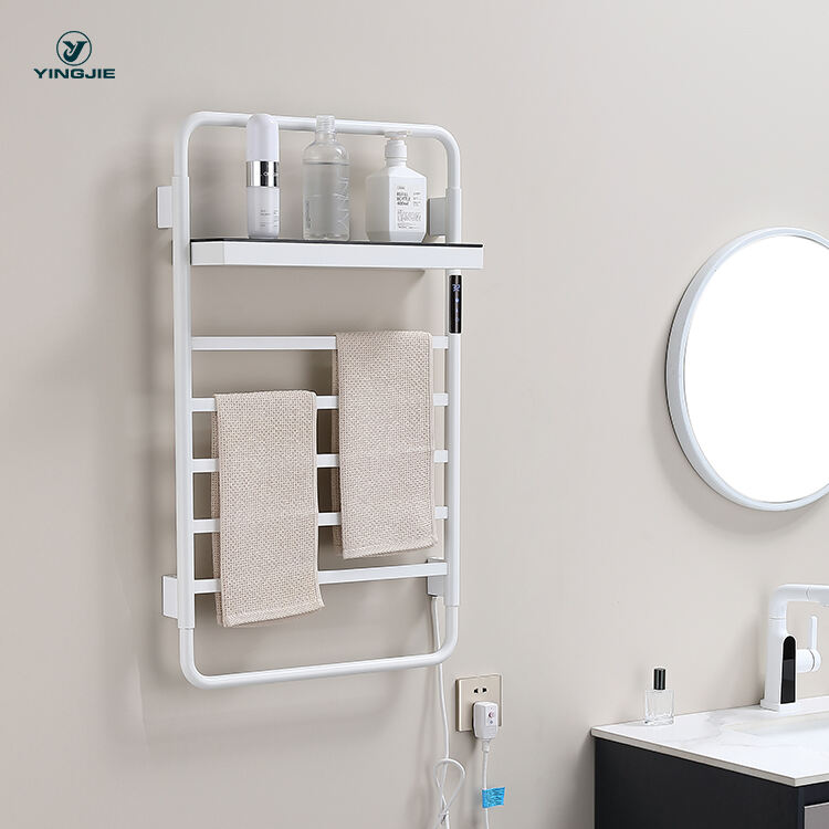 Bath Dryer Heated Towel Rail Bathroom Accessories Electric Smart Towel Warmer Rack With Timer Wall Mounted