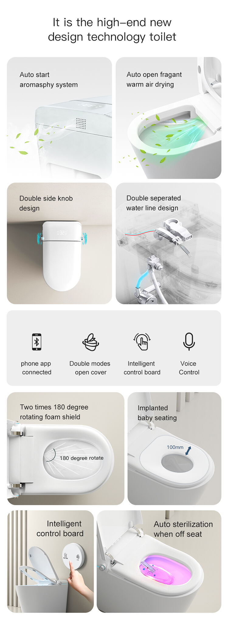 inteligente inodoro foshan electric smart intelligent auto washing bidet wc toilet details