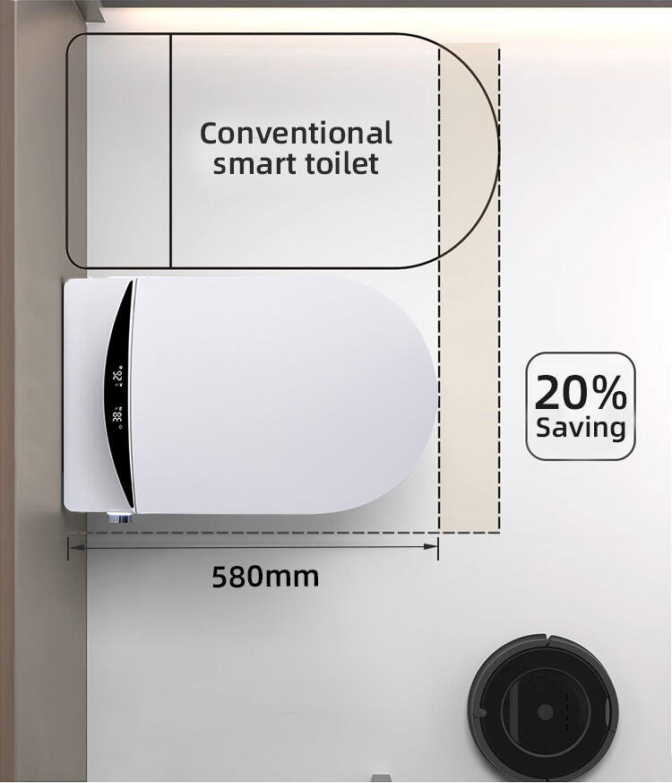 smart hung inodoro inteligente Wall mounted automatic flush toilet for hotel bathroom details