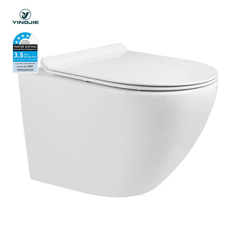 CE Rimless Sanitary Wares Wc Commode Toilet Bowl White Set Bathroom Europe Style Ceramic Wall Hung Toilet details