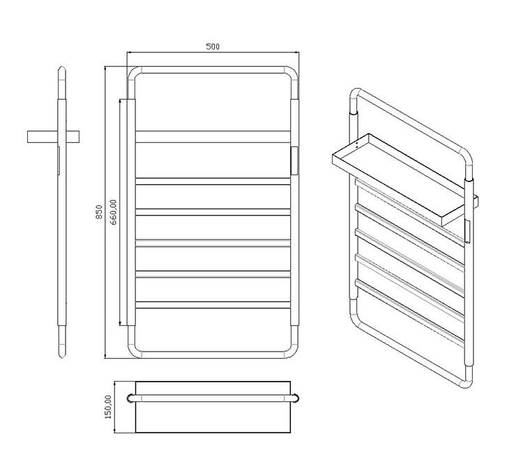 Bath Dryer Heated Towel Rail Bathroom Accessories Electric Smart Towel Warmer Rack With Timer Wall Mounted details