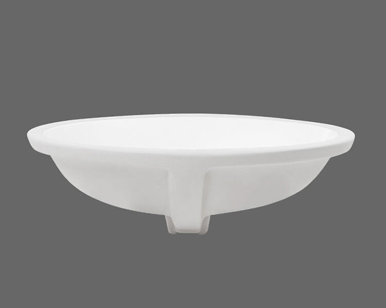 CE CUPC European Lavatory Bathroom Round Oval Sink Ceramic Under Counter Basin in White factory