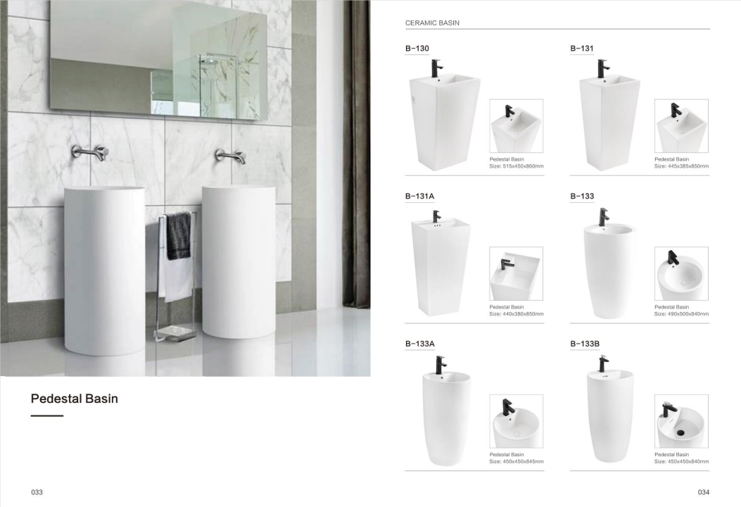 ceramic sanitary wares art basin hand wash pedestal basin for hotel bathroom manufacture