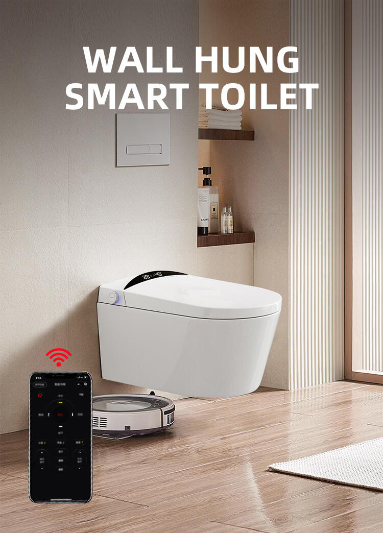 smart hung inodoro inteligente Wall mounted automatic flush toilet for hotel bathroom supplier