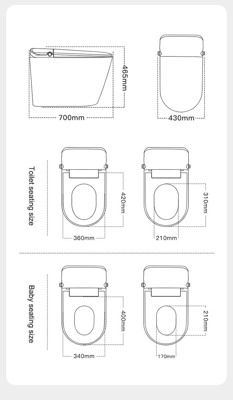 inteligente inodoro new design electric closed Automatic self cleaning smart toilet details