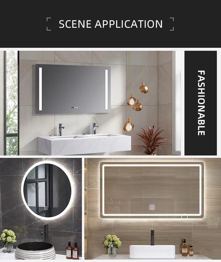 ETL CE SAA Modern LED Illuminated Backlit Switch Touch Wall Hung Bathroom Vanity Smart Mirrors Light supplier