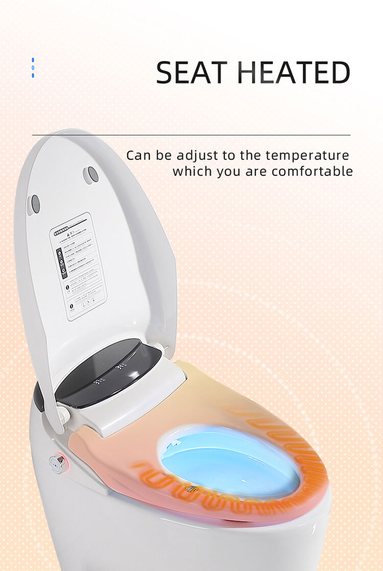 YJ35A Newest  Dual Flush Integrated Bidet Toilet Luxury Auto Open and Close Lid Heated Seat Smart WC sanitary wares toilet details