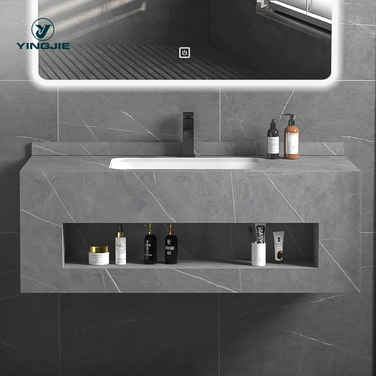 modern sintered stone bathroom ceramic sink walcabinet bathroom vanity made in China