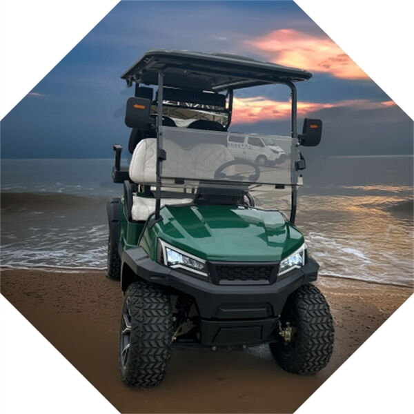 Chasse avec des chariots de golf électriques