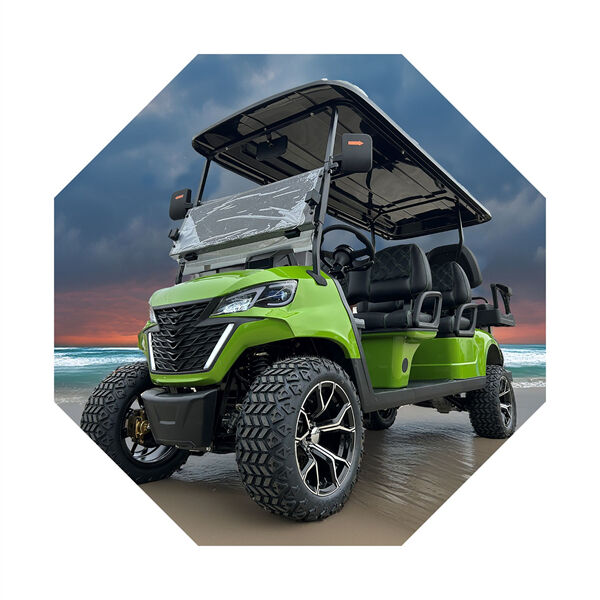 Upgrade your golfing experience with a luxurious 4 seater cart.