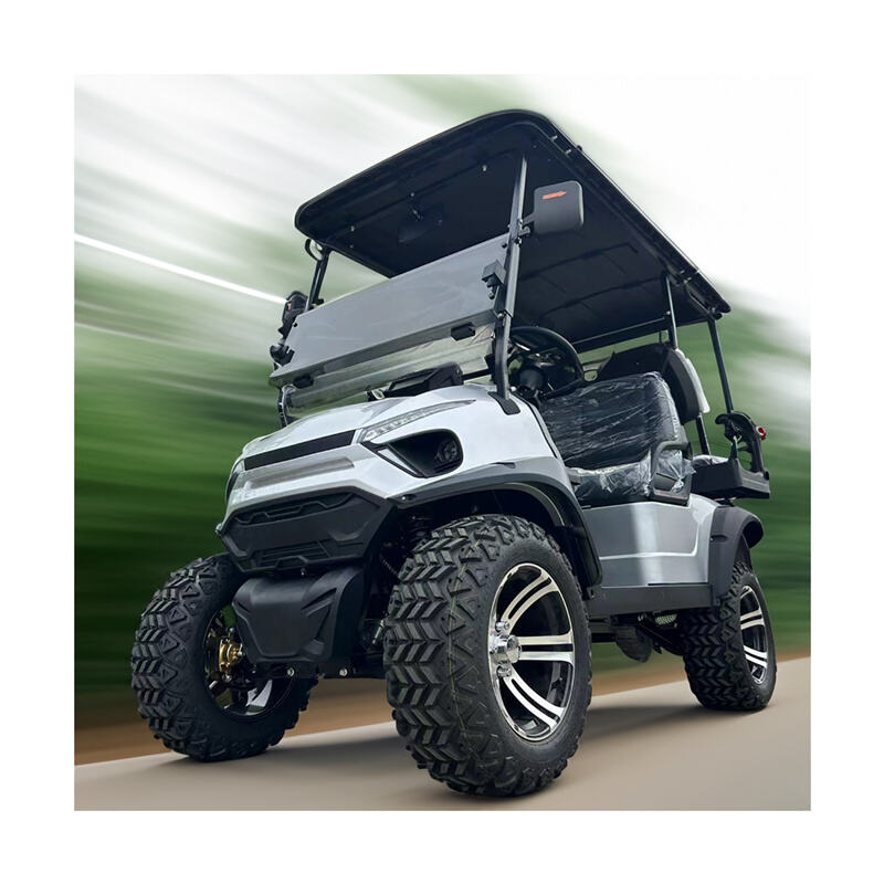 Customized Lifted Electric 4x4 Golf Cart 6 Seat Dune Buggy with Utility Box Led Screen Music