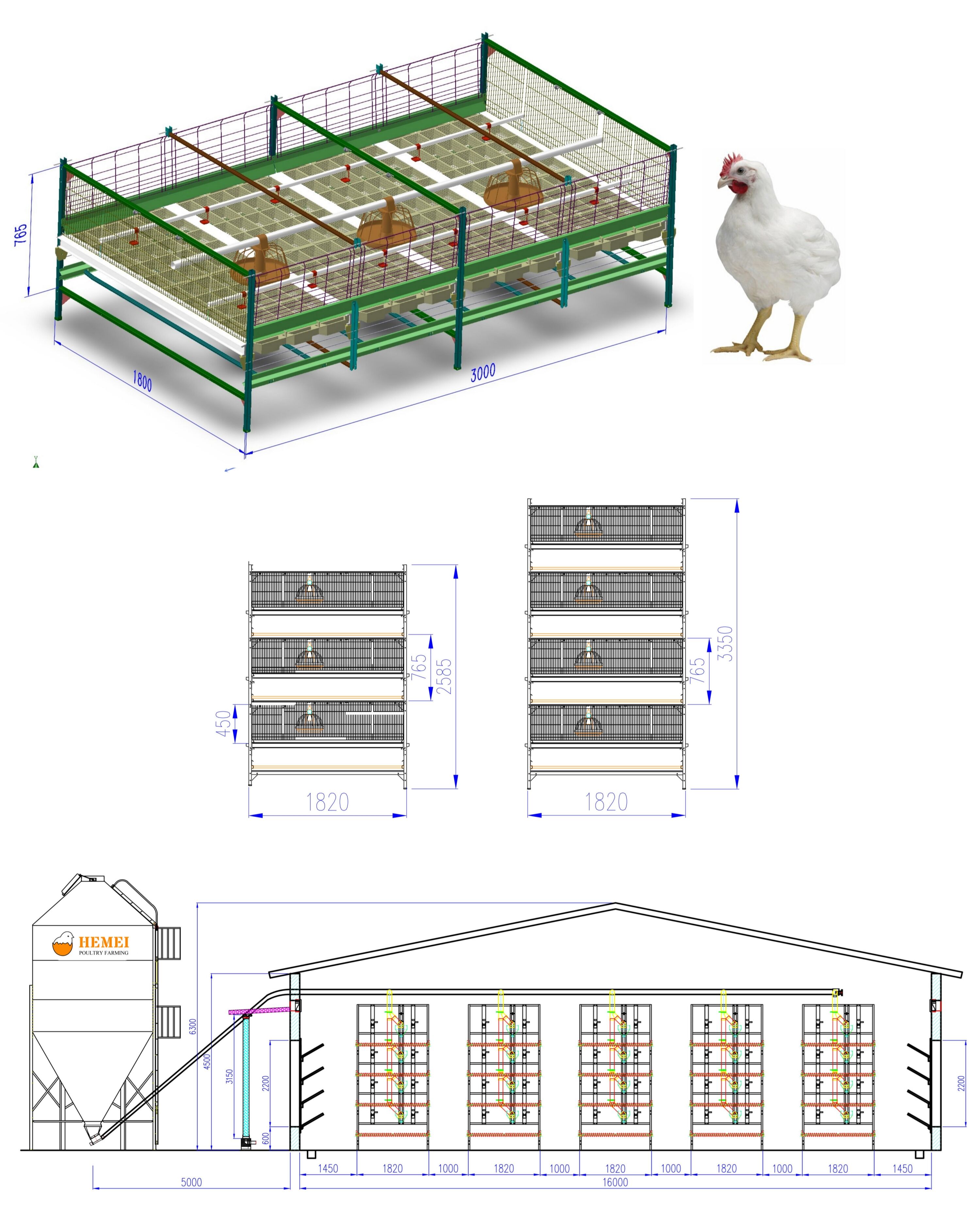 Automatic Bird -Harvesting Broiler Chicken Cage supplier