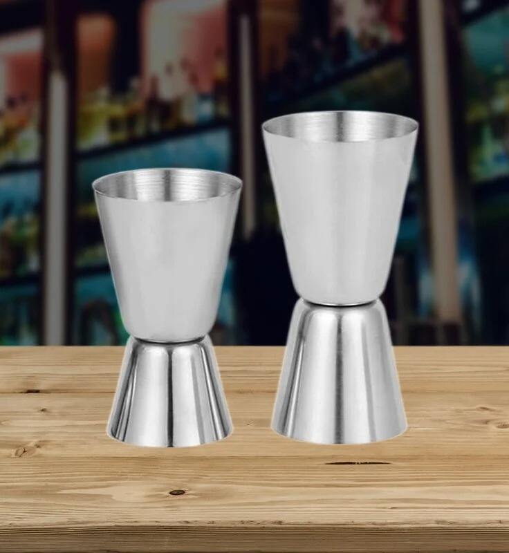 High Quality Customized Logo Double-End Stainless Steel Measuring Jigger Cup for Bar supplier