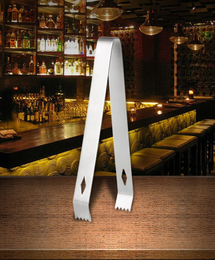 Multi-functional Customizable Logo Stainless Steel Mini Ice Tongs for Bar and Party factory