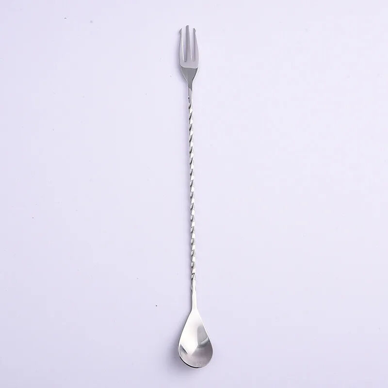 Multi-purpose Customized Logo Long Handle Double Ended Stainless Steel Bar Spoon supplier