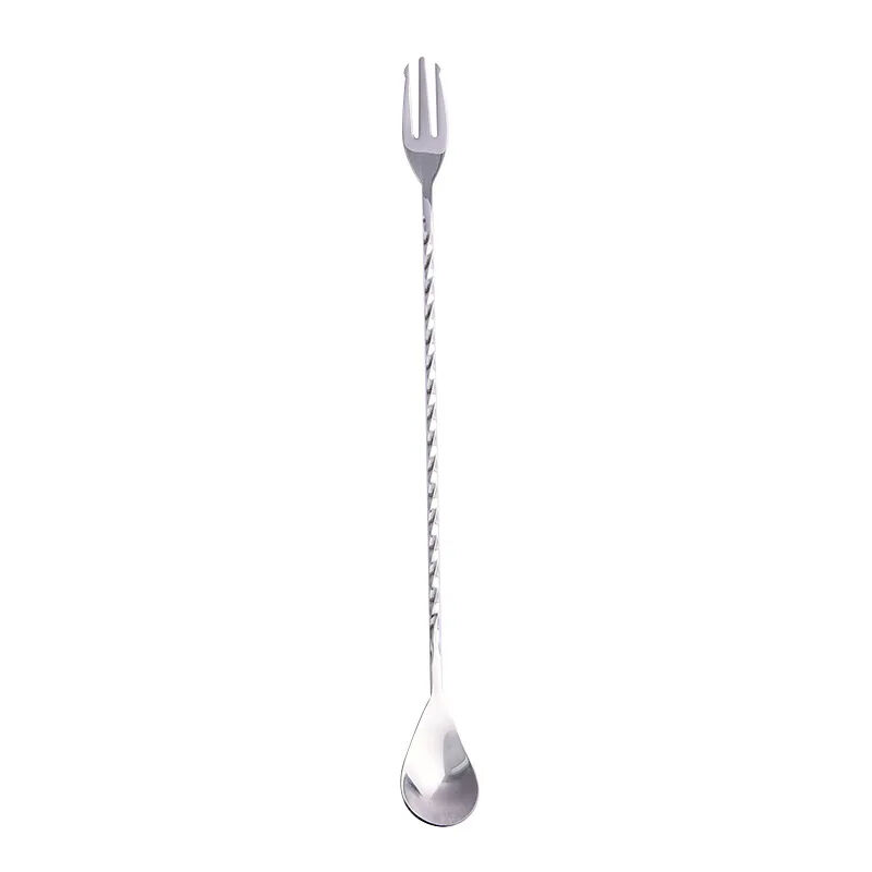 Multi-purpose Customized Logo Long Handle Double Ended Stainless Steel Bar Spoon manufacture