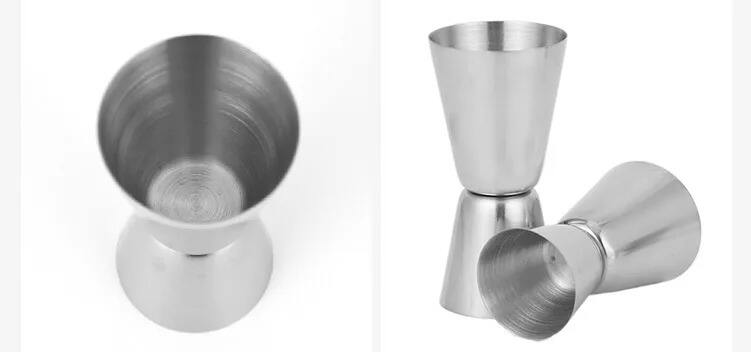 High Quality Customized Logo Double-End Stainless Steel Measuring Jigger Cup for Bar details