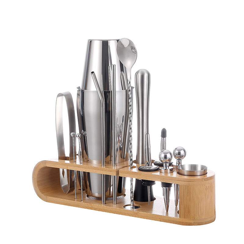 800/600 ML Stainless Steel Cocktail Shaker Customized variety profession Bar Tools with Stand details