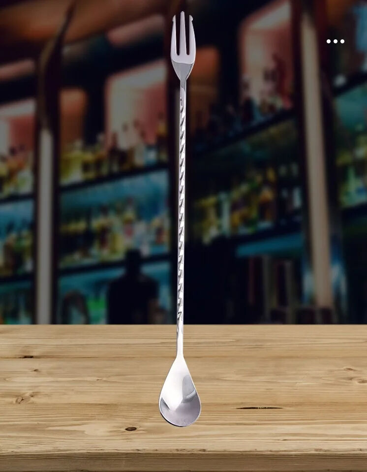 Multi-purpose Customized Logo Long Handle Double Ended Stainless Steel Bar Spoon supplier