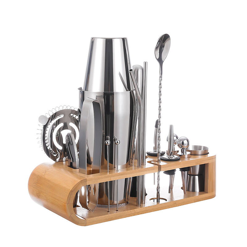 800/600 ML Stainless Steel Cocktail Shaker Customized variety profession Bar Tools with Stand factory