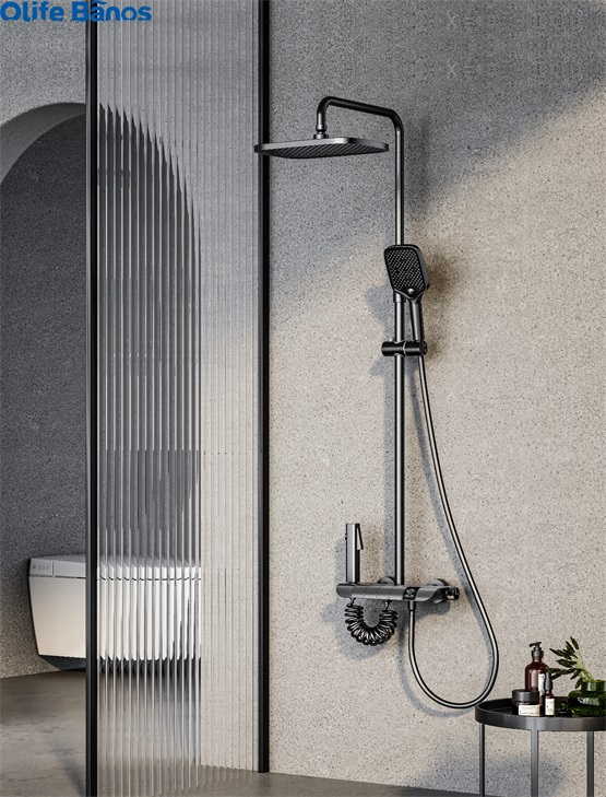 TikTok New Trend  Piano Key Waterfall  Thermostatic Bathroom Shower Faucet Set For Bathroom manufacture