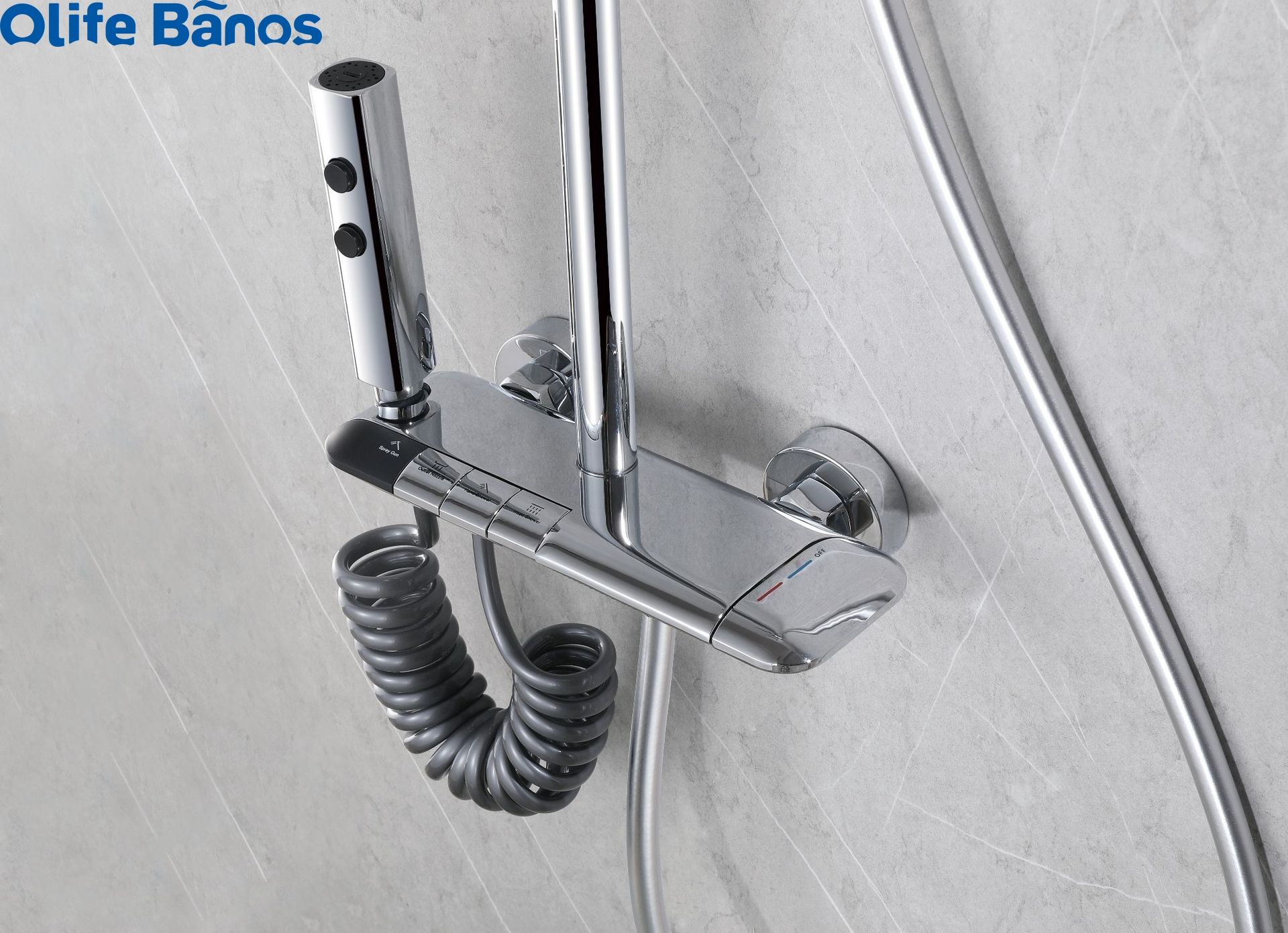 Big Promotion Brass Shower Hot And Cold Bathroom LED Light Shower Piano Key Shower Mixer Set System Faucet details