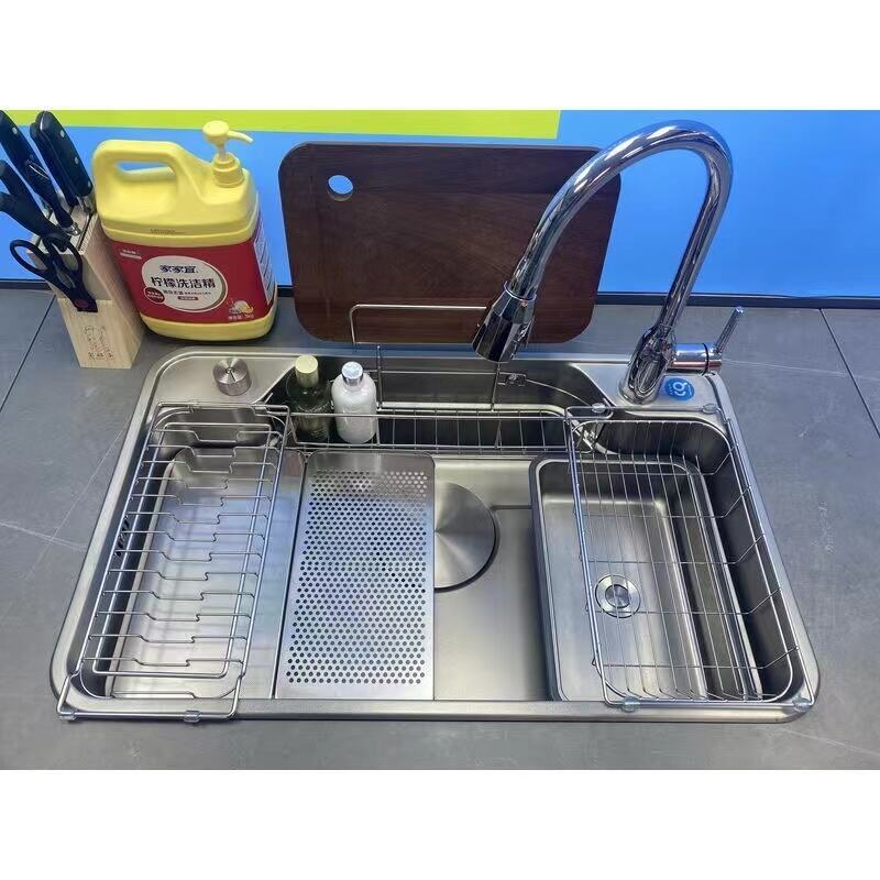 Hot Sale Stainless Steel Chrome Silver Color  Multifunctional Big Single Bowl Kitchen Stainless Steel Sink