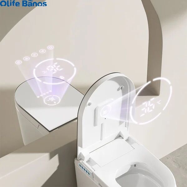 Olife Banos Waterproof Modern Smart One-Piece Wall-Mounted Elongated Automatic Toilet and Bidet with Seat factory