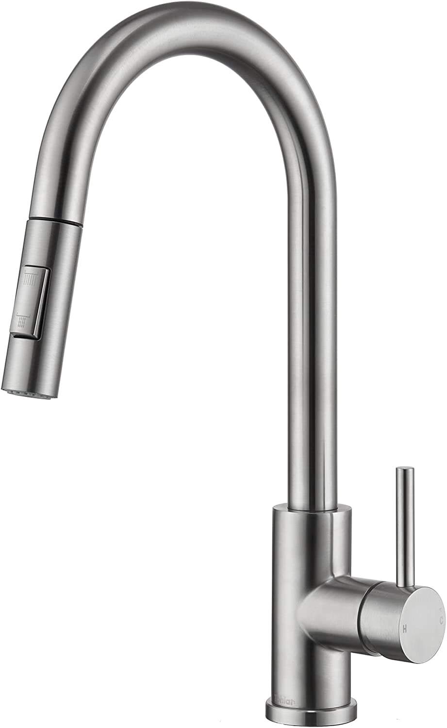 Gold Kitchen Tap with Pull-Down Sprayer Modern Stainless Steel Single Handle Pull Out Kitchen Mixer Tap supplier