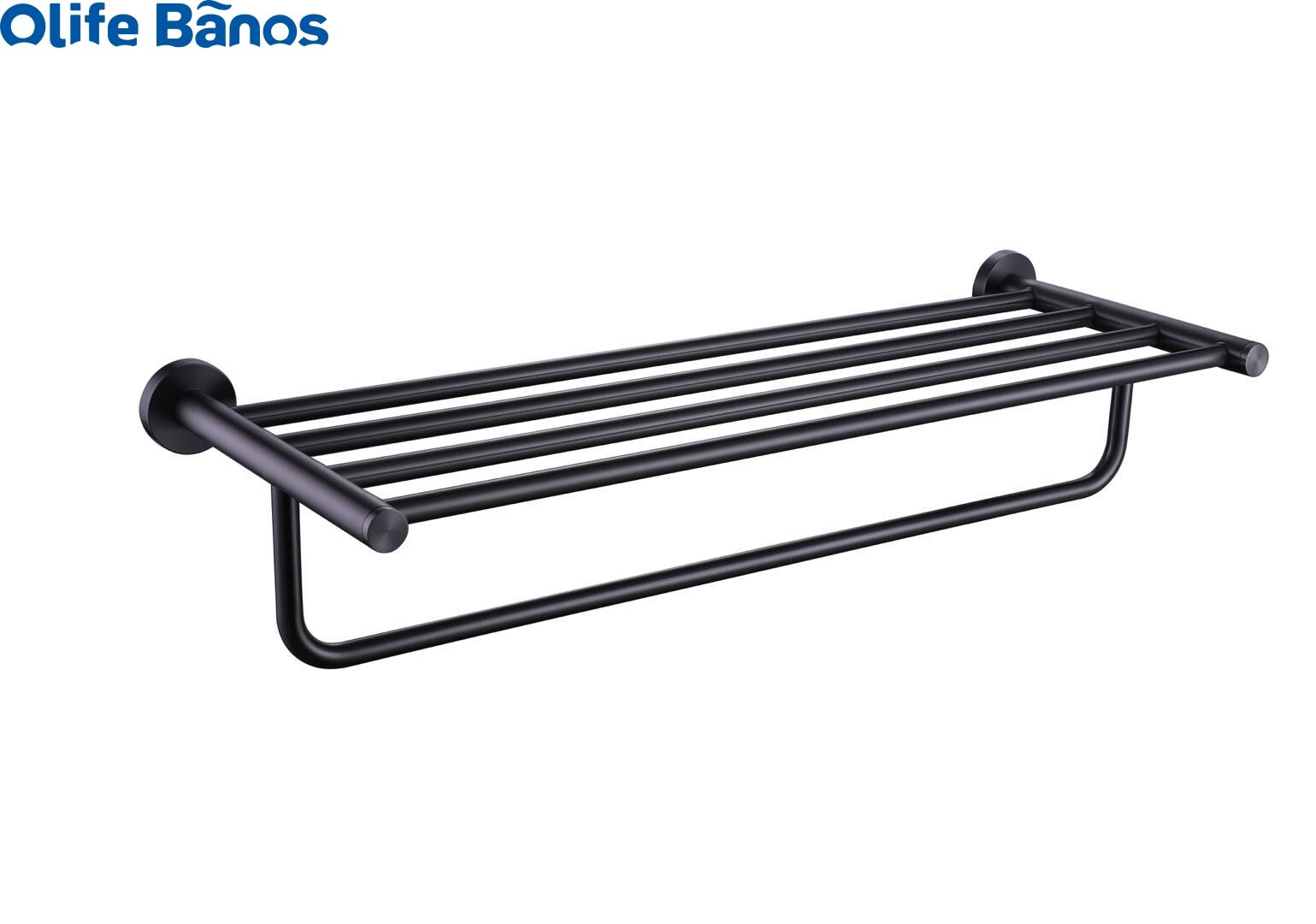 Olife banos modern black gold gun grey copper base washroom  shelf bathroom accessories towel rack for  hotel supplier