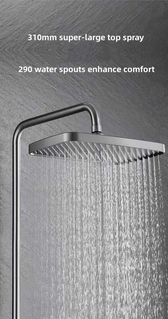 Bathroom atmosphere light shower intelligent digital display thermostatic bathroom shower copper faucet pressurized shower factory