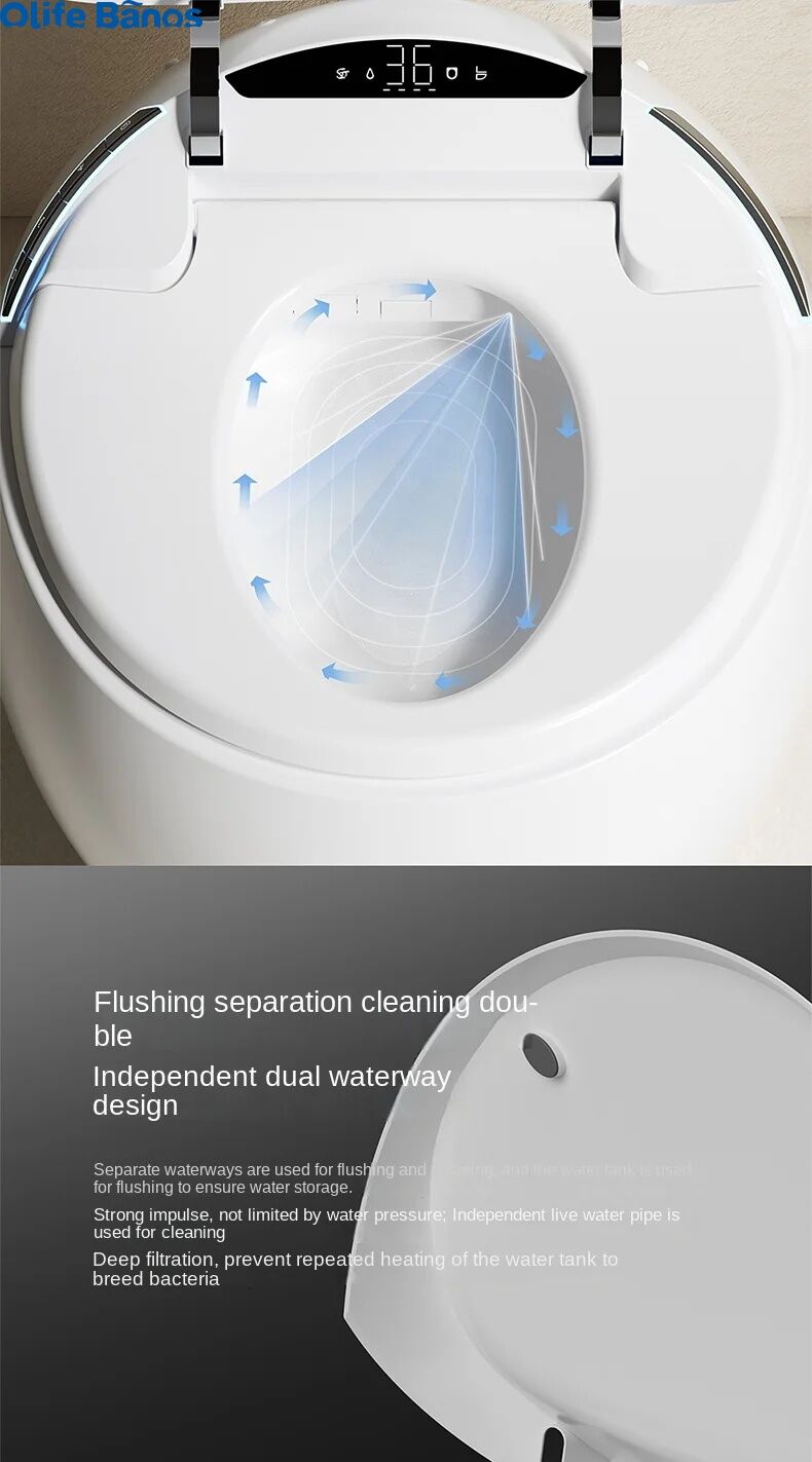 Olife Banos china colorful white s trap washdown japanese automatic operation round egg shape electronic smart toilet bowl manufacture