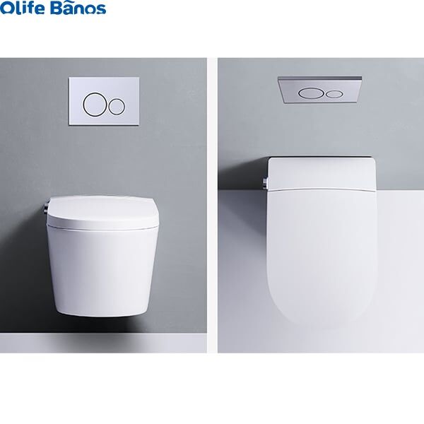 2024 Olife Banos Waterproof White Color  Elongated One-Piece Wall Mounted Automatic Smart Heater Toilet with In-Wall Tank manufacture