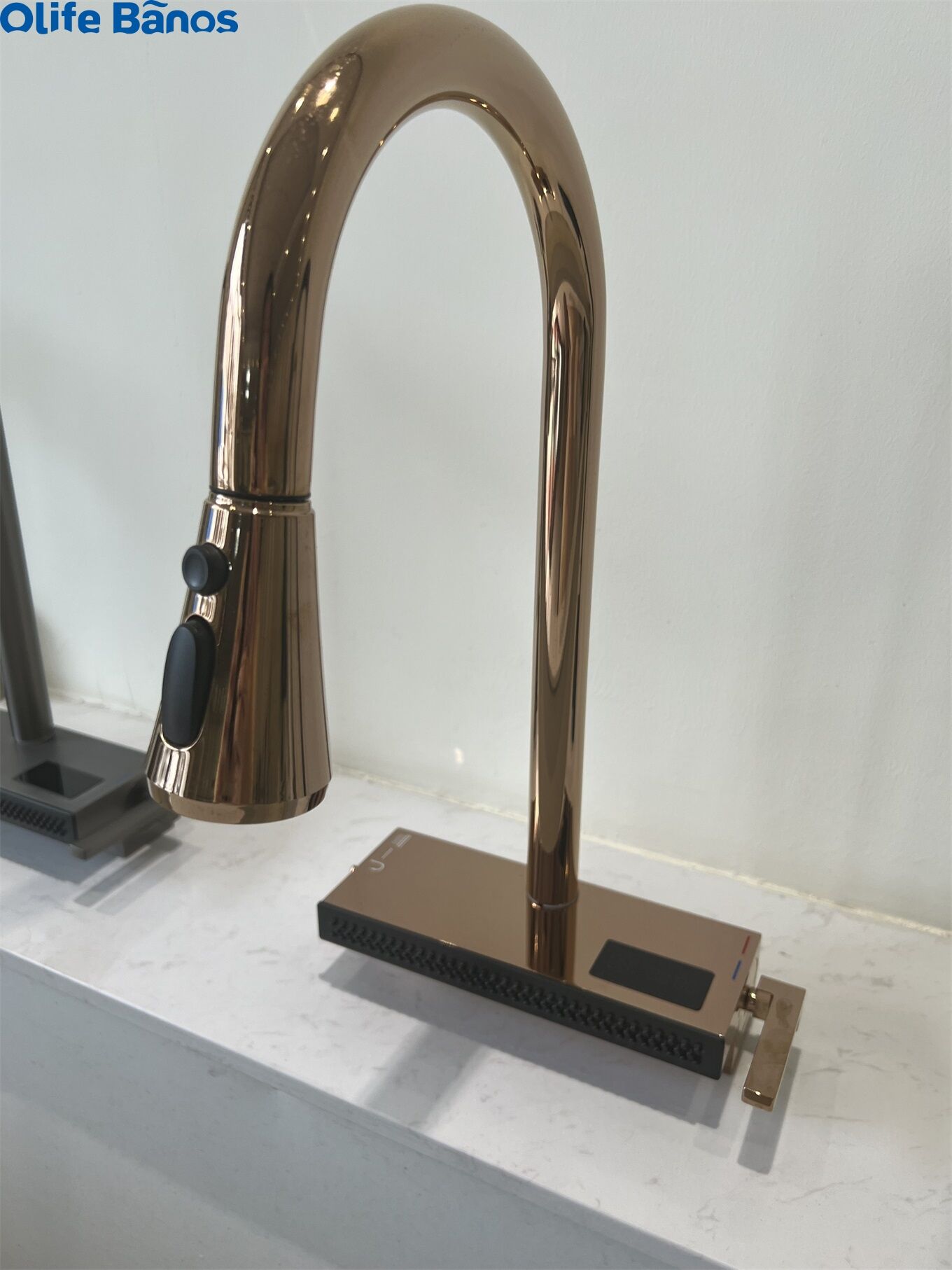 High End Brass Waterfall Household Pull Hydraulic Electrogenerating Digital Display Revolving Pull Out Rainfall  Kitchen  Faucet supplier