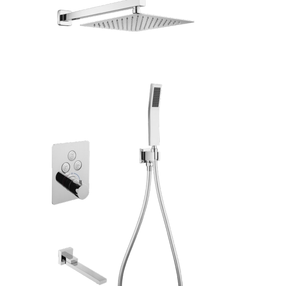 Modern High Quality Thermostat Chrome Shower set Wall Mounted Brass Single Handle Bathroom Shower Set