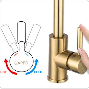 Monobloc Kitchen Gold Mixer Sink Taps Lead Free 360 Degree Swivel High Arc Single Lever Bathroom Mixer Tap details