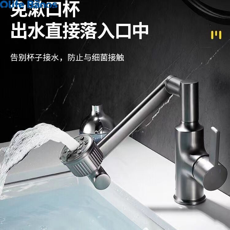 Smart 1080 rotating basin faucets brass digital display bathroom sink tap LED temperature display bathroom basin faucets factory