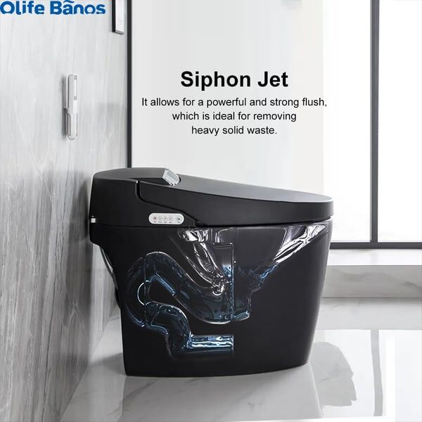 Olife Banos Waterproof Modern Black Smart One-Piece 1.28 GPF Elongated Automatic Toilet  Bidet with Seat supplier