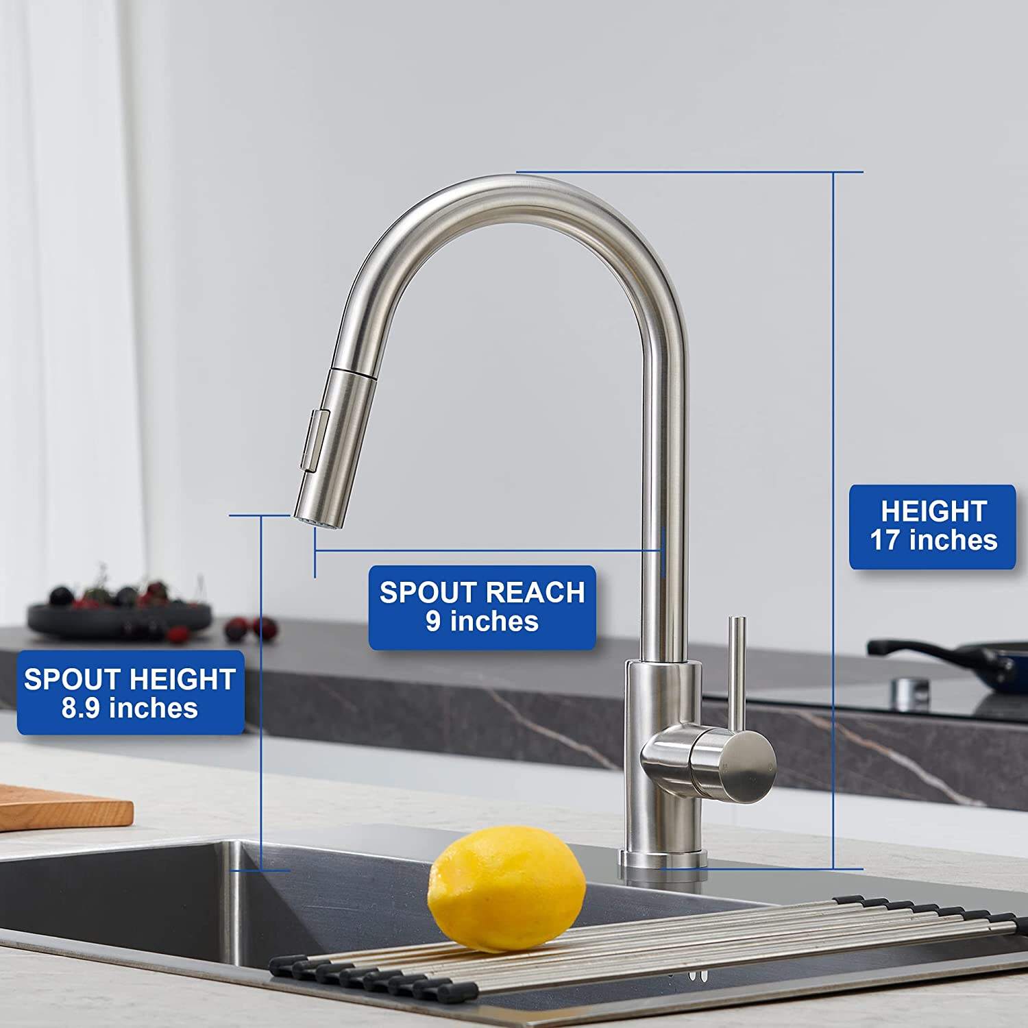 Gold Kitchen Tap with Pull-Down Sprayer Modern Stainless Steel Single Handle Pull Out Kitchen Mixer Tap supplier